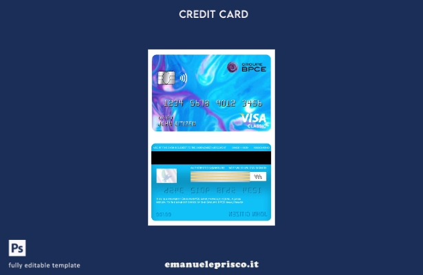 modello di carta classica per visto bancario Francia Groupe BPCE in stile verifi